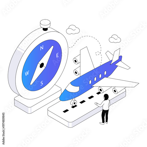 A modern design illustration of flight orientation 