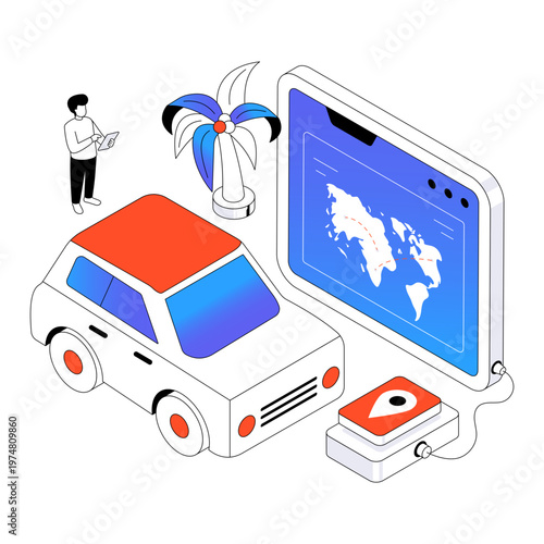 Editable design illustration of cab booking application 