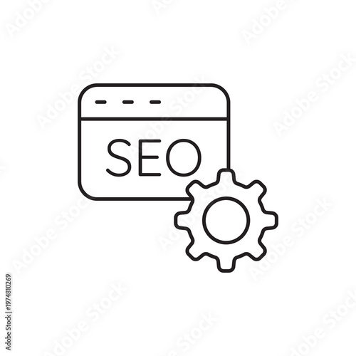 Website SEO admin settings configuration gear line icon
