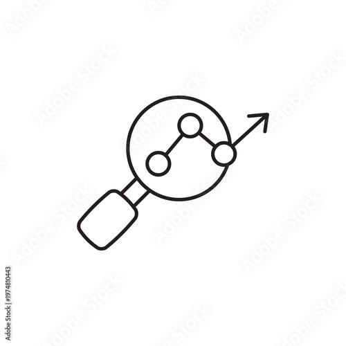 Search volume market trend popularity forecast line icon