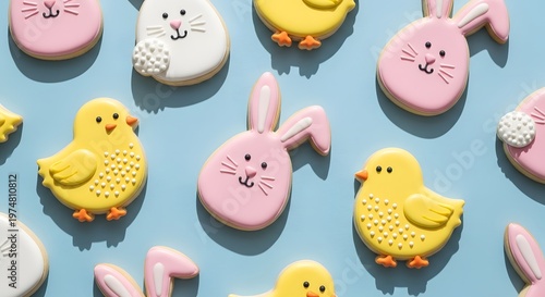 Festive easter day treats adorable bunny and chick cookies for a sweet celebration
