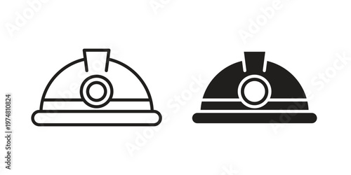 Miner helmet icon for graphic and web design. EPS10