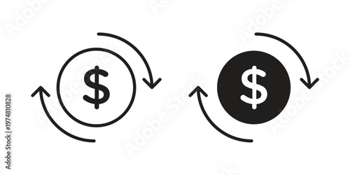 Money Transfer icon for graphic and web design. EPS10