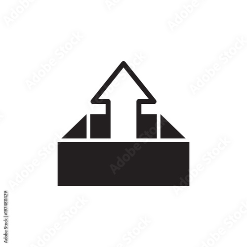 Off-page SEO cloud content upload server box solid glyph icon