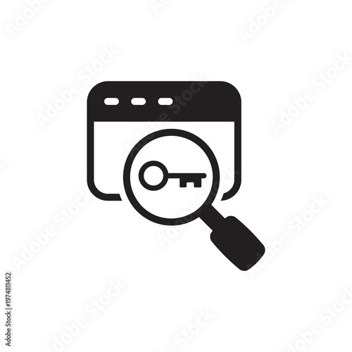 Secure hidden keyword research login access solid glyph icon