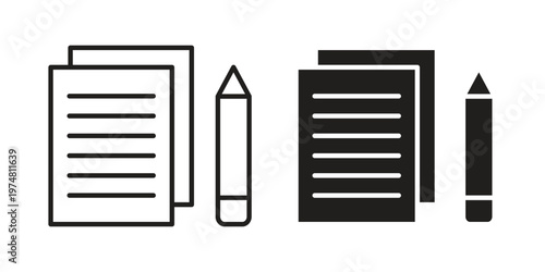 Notebook document icon for graphic and web design. EPS10