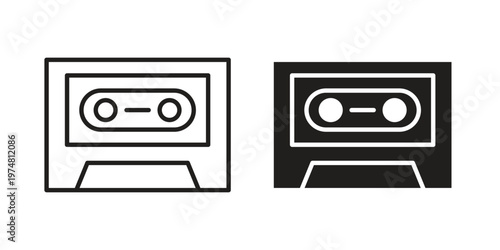Old Cassette icon for graphic and web design. EPS10