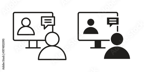 Online coaching icon for graphic and web design. EPS10