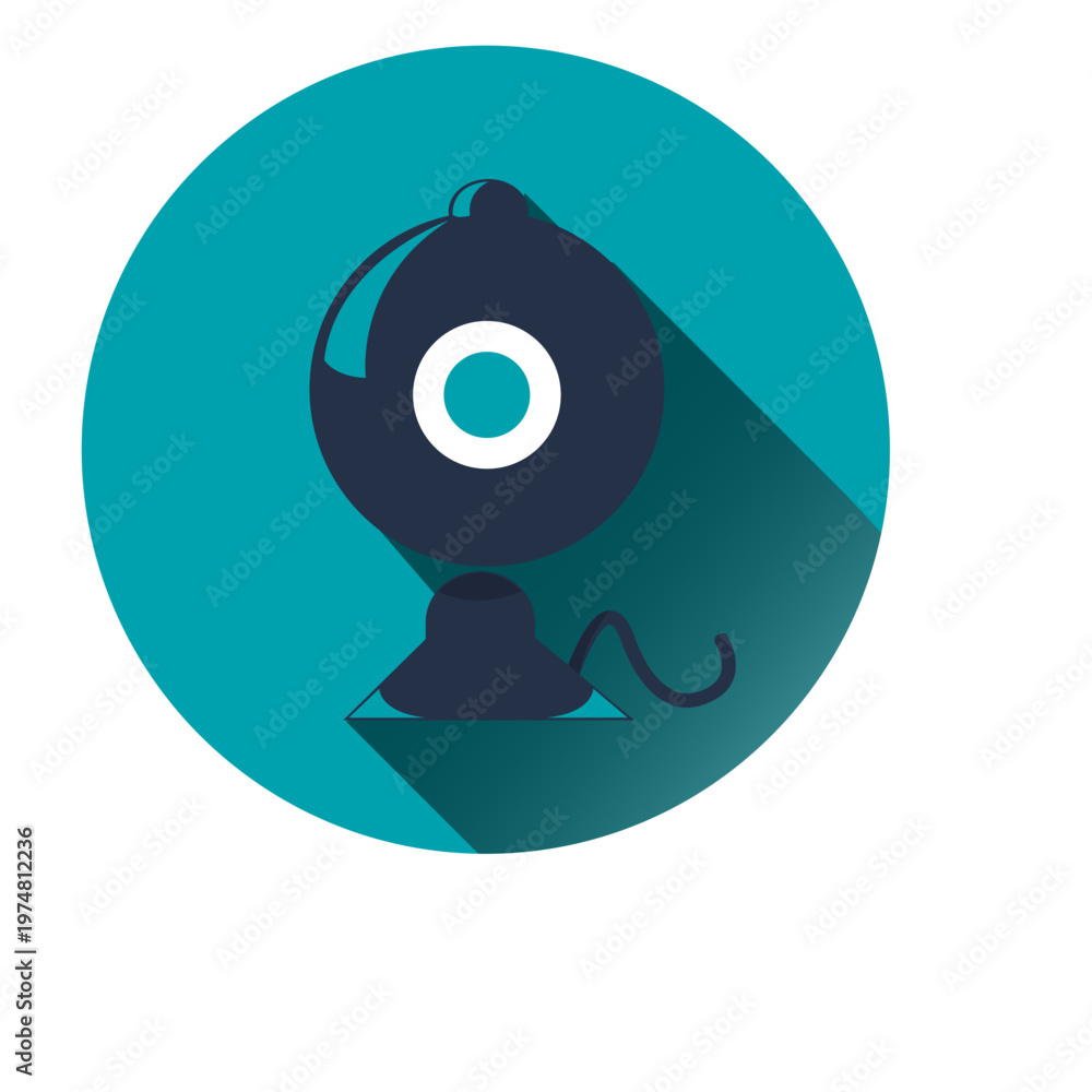 Obraz premium Blue gramophone circle icon