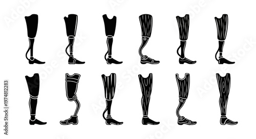 Prosthetic Leg Collection: Diverse Artificial Limbs for Amputation Support
