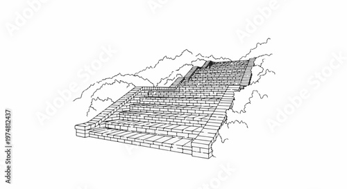 Ancient stone stairs ascending a rugged, rocky hillside with sparse vegetation