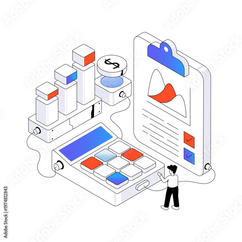 Creative design illustration of accounting report 