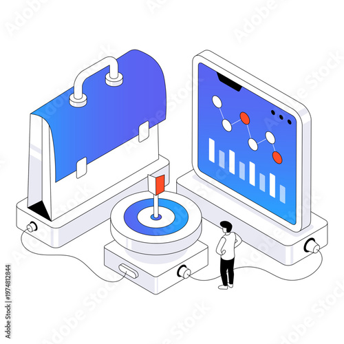 Trendy design illustration of business target 