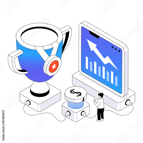 Editable design illustration of business award