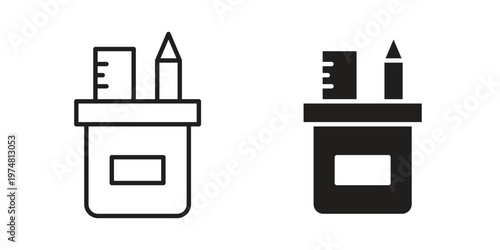 Pencil box icon for graphic and web design. EPS10