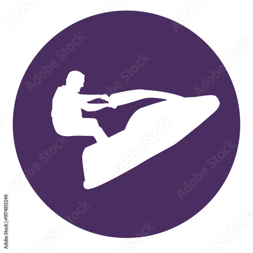Jet skiing circle icon
