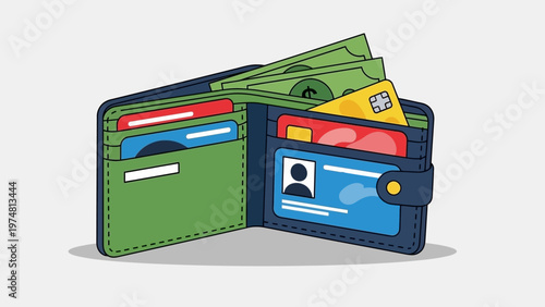 Open Wallet with Money Cards.