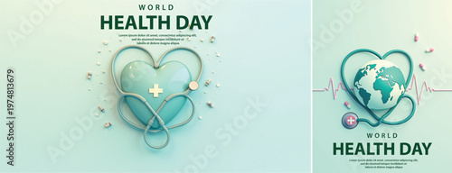 Elegant World health day backgorund, Realistic World health day for social media template	
