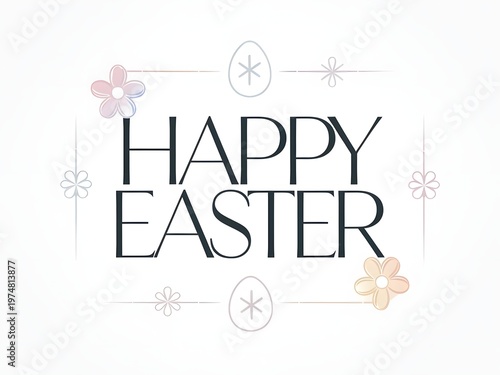 Happy Easter for a modern, elegant, and clean design