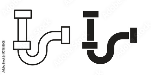 Plumbing pipes icon for graphic and web design. EPS10