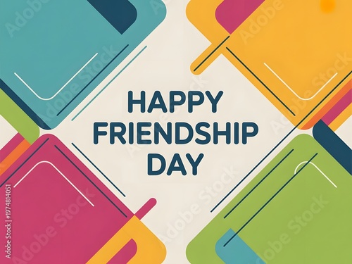 Happy Friendship Day geometric vector design