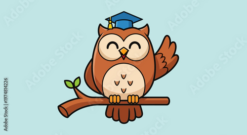 Owl Wearing Graduation Cap.