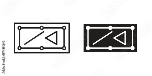Pool table icon for graphic and web design. EPS10