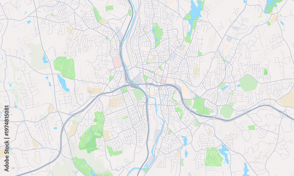 Naklejka premium Waterbury Connecticut map