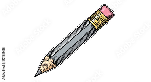 colored pencil with pink eraser