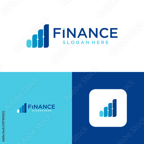 Financial Growth Bar Chart Business Logo Design