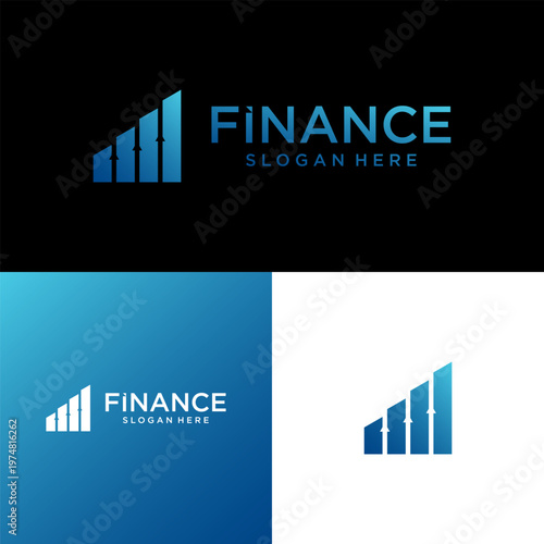 Stock Market Trading Analysis Progress Vector Logo