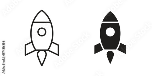 Rocket launch icon for graphic and web design. EPS10