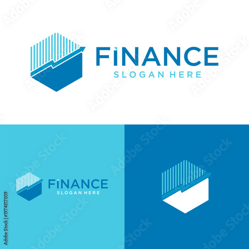 Professional Financial Stripe Chart Progress Logo Template