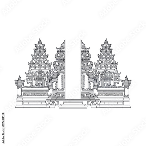 Balinese temple gate entrance architecture.