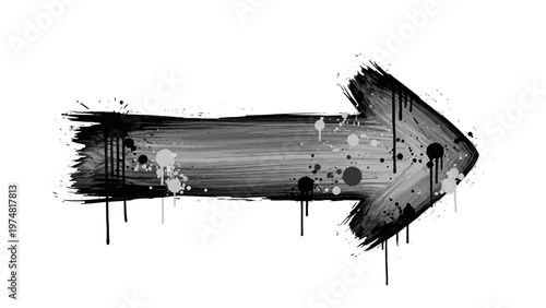 Black and white paint arrow sign.