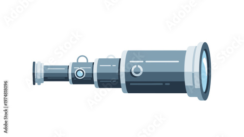 Telescope Illustration Isolated on White.