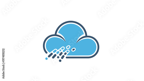 Cloud with Rain Icon Illustration.