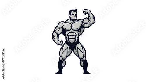 Muscular man flexing his arm.