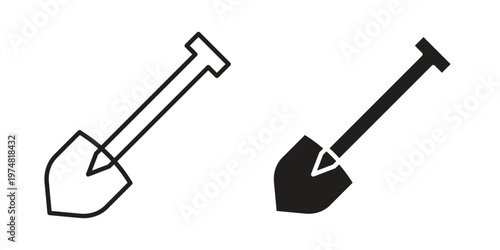 Shovel icon for graphic and web design. EPS10