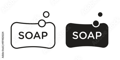 Soap bar icon for graphic and web design. EPS10