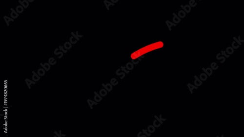 Red Checkmark Symbol Marker Highlight Stroke Animation with Alpha Channel. 4K Video