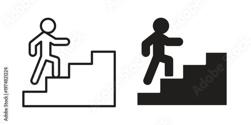 Stairs climbing icon for graphic and web design. EPS10