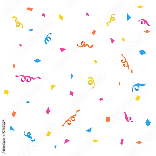 紙吹雪の背景イラスト　バナー　パーティ素材　クラッカー　シンプル　カラフル　お祝い