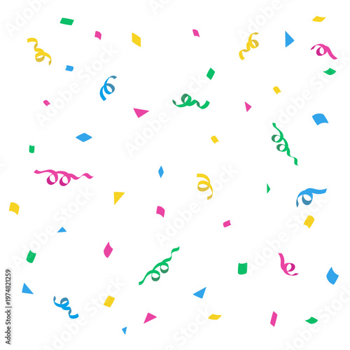 紙吹雪の背景イラスト　バナー　パーティ素材　クラッカー　シンプル　カラフル　お祝い