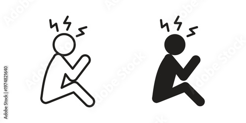 Stressed human icon for graphic and web design. EPS10