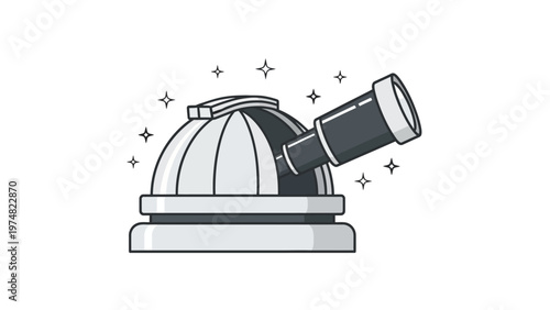 Telescope Dome Observatory Astronomy Equipment.