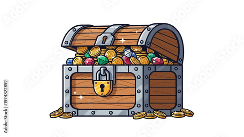 Treasure Chest Full of Coins.