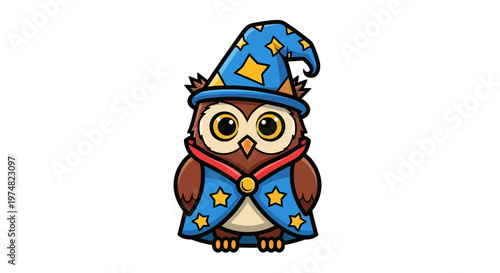 Owl Wearing Wizard Costume.