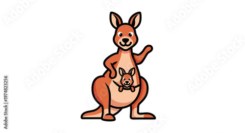 Kangaroo with Joey in Pouch.