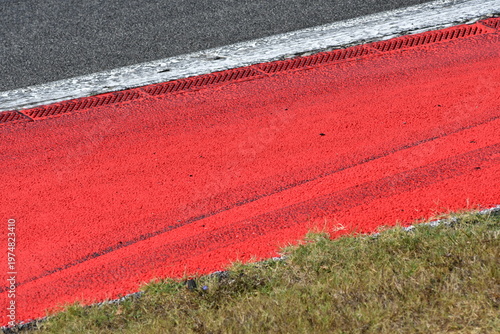 colored curb on a racing track